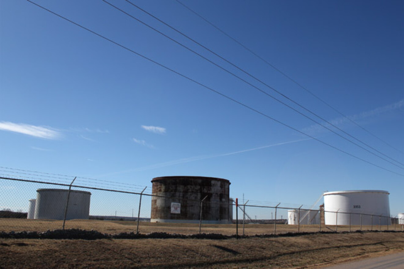 Crude oil tank farm in Cushing, Okla.